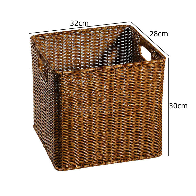 Unisex Rechteckiger Aufbewahrungskorb aus geflochtenem Rattan Brehn