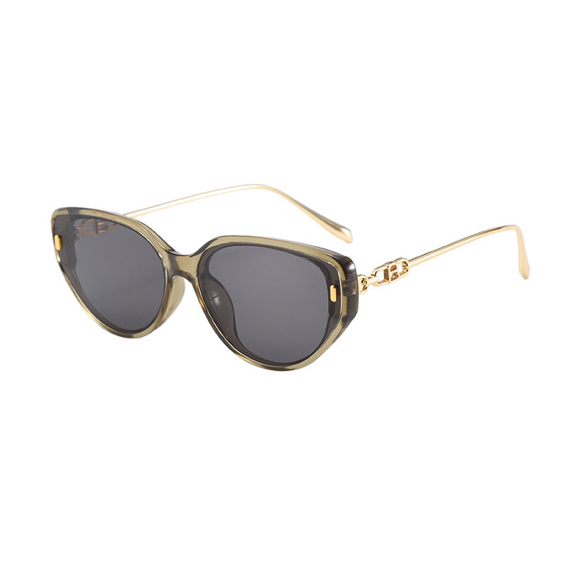Damen Designer-Sonnenbrille mit filigranem Metallrahmen und außergewöhnlichem Cat-Eye-Design Brehn