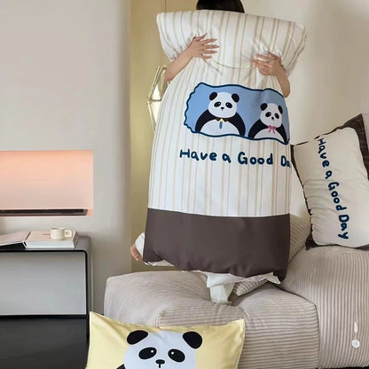Bettwäsche-Garnitur aus Baumwollsatin mit Teddybär- und Frühstücks-Print