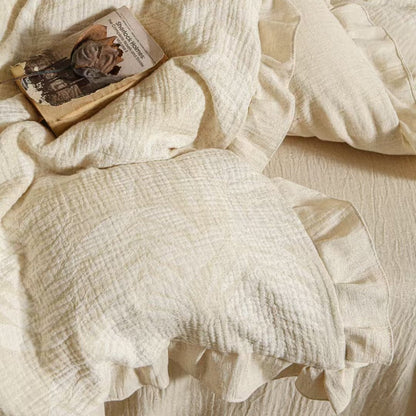Bettwäsche-Set aus Leinen mit strukturierter Patchwork-Optik
