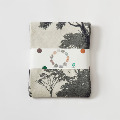Luxuriöse Jacquard Baumwoll-Wurfdecke mit botanischem Muster