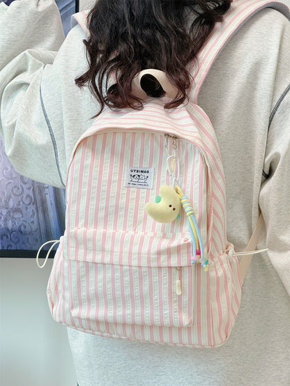 Süßer gestreifter lässiger Schulrucksack