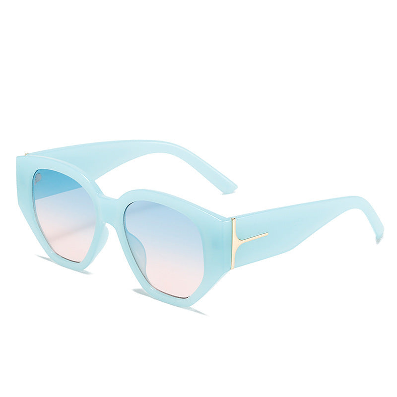 Modische Cat-Eye Sonnenbrille mit einzigartigem geometrischem Rahmen Brehn