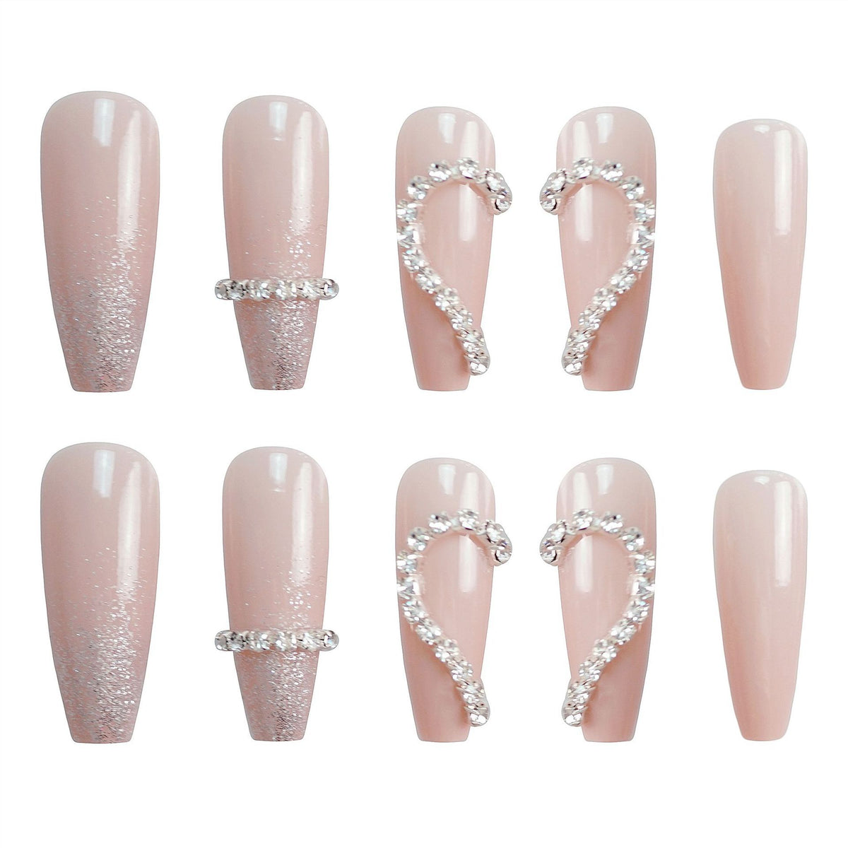 Rhinestone-beschichtet Press-On Nagelkunst Set Brehn 1790727345