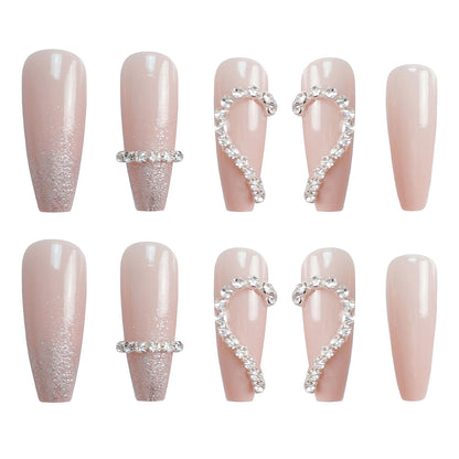 Rhinestone-beschichtet Press-On Nagelkunst Set Brehn 1790727345