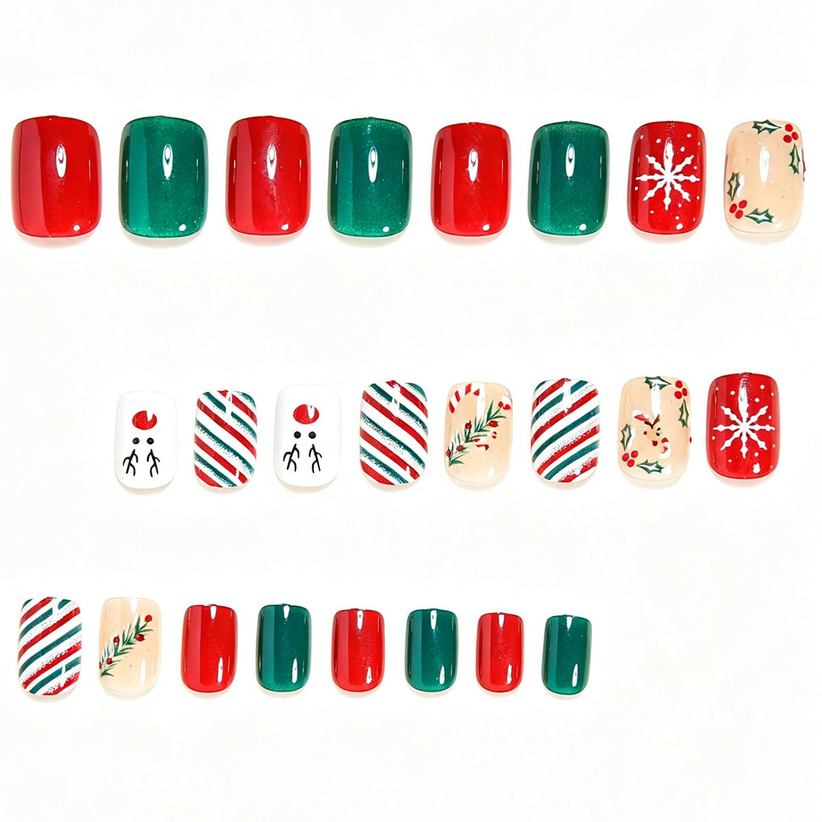Festliche Feiertags-Themen Press-On Nail Art Brehn