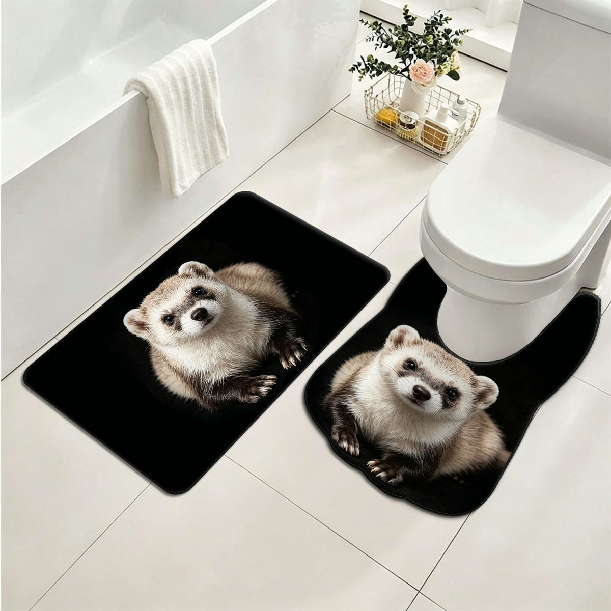 Panda-Themen Plüsch WC-Matten-Set