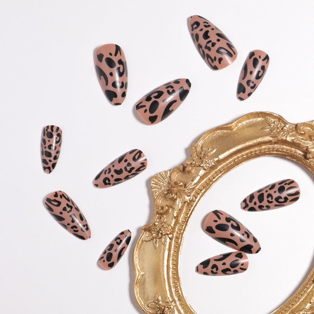 Stylische Leopard-Print Press-On Nägel Brehn