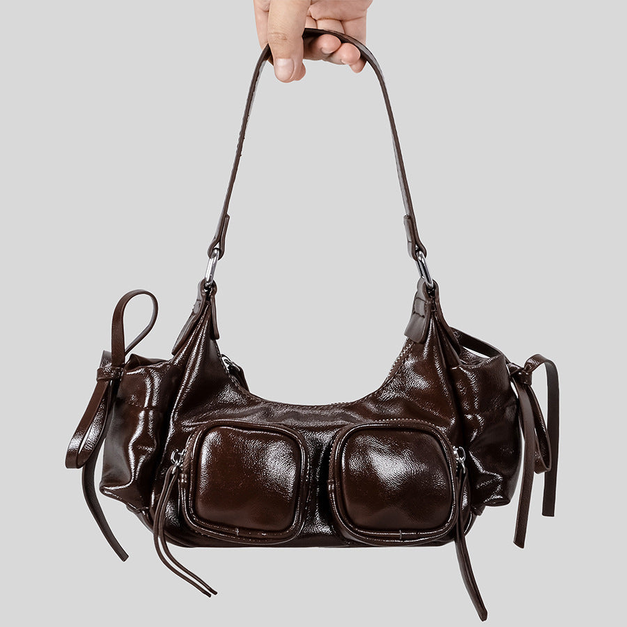 Mehrfach-Taschen Leder Handtasche