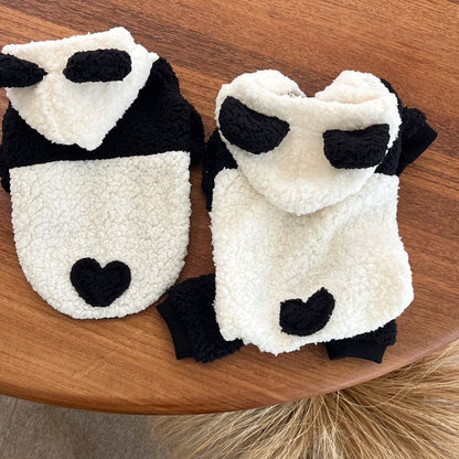 Teddy Sherpa Geschirr-kompatible Hundeweste mit kontrastierendem Herzapplikation