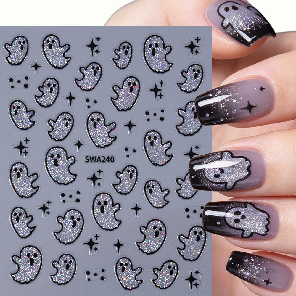 Halloween-Themen Geister Nagelkunst Aufkleber