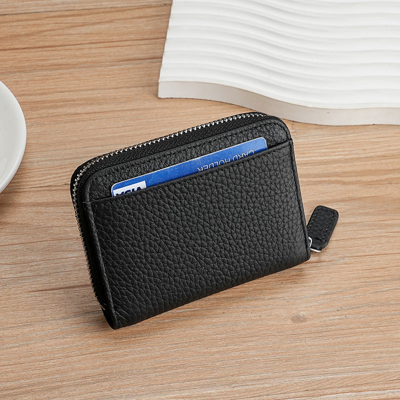 Minimalist Reißverschluss Leder Geldbörse
