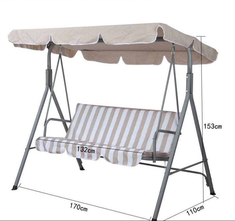 Geräumige Outdoor-Schaukelbank mit verstellbarem Sonnendach Brehn