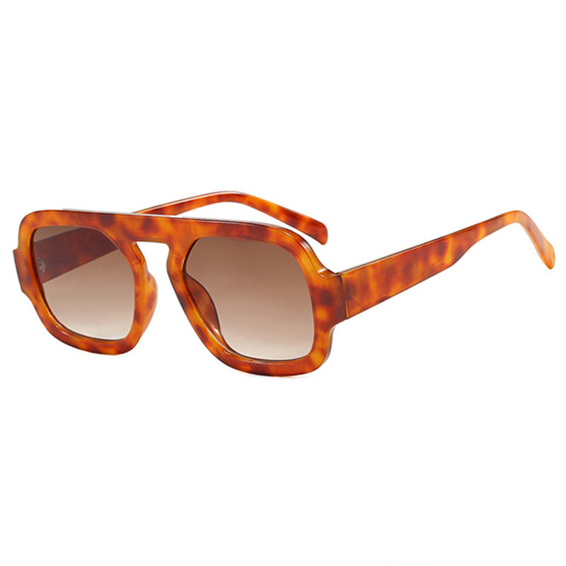 Damen stylische quadratische Sonnenbrille mit breitem Rahmen und UV-Schutz Brehn