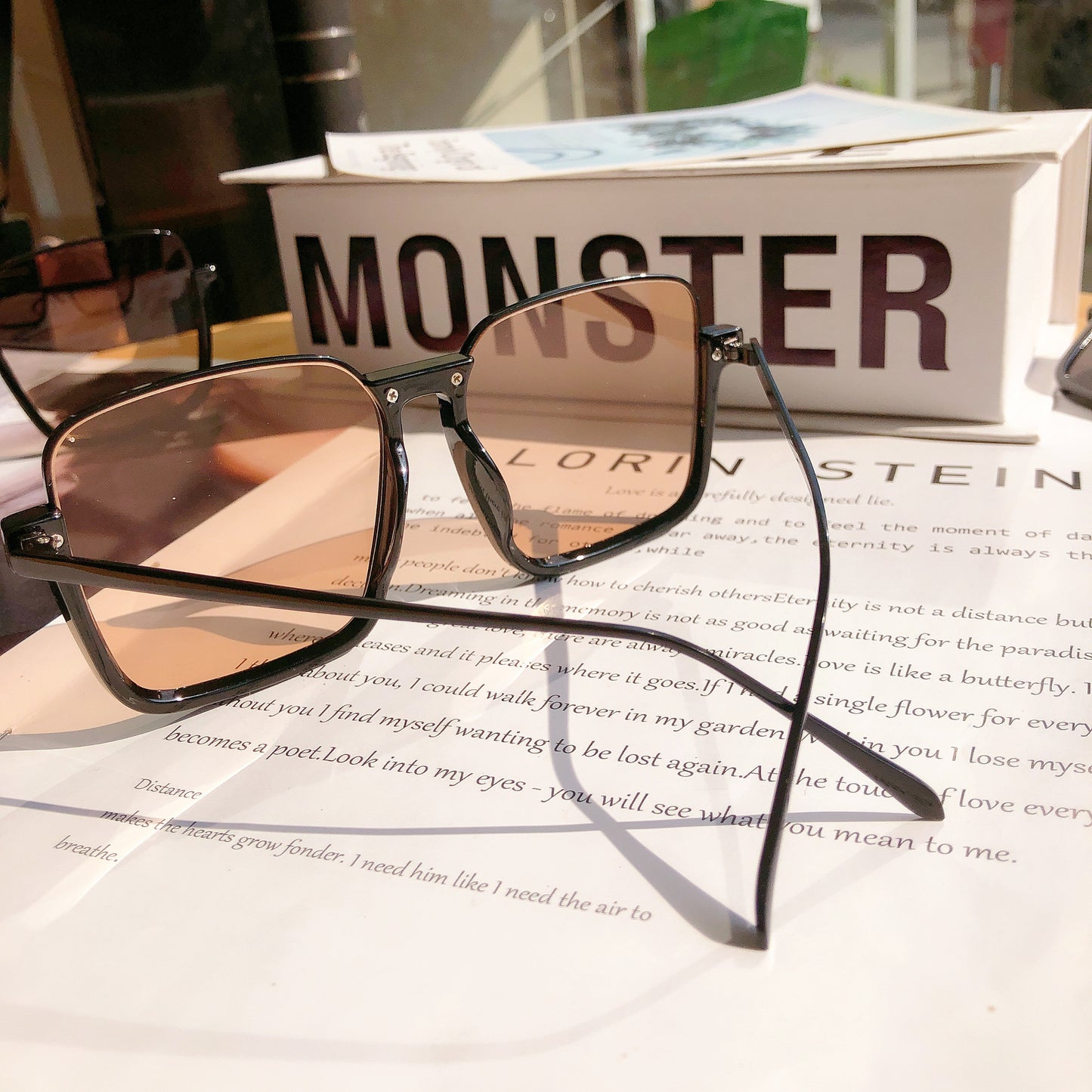 Oversized geometrische Rahmen Sonnenbrille Brehn