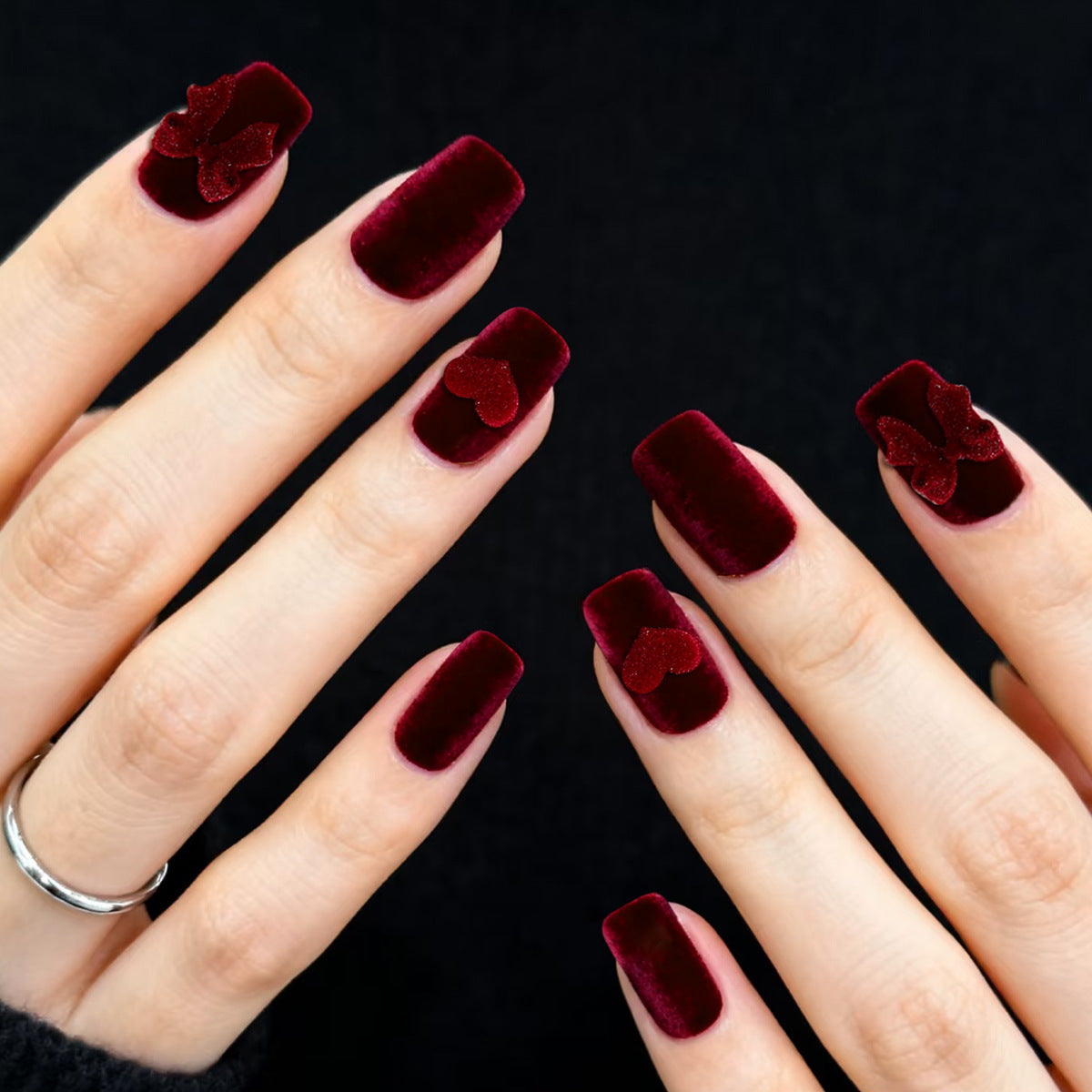 Velvet Herz und Schmetterling Nagelkunst Set Brehn