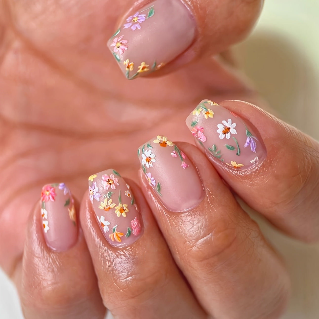Blumen Kunstvoll Gestaltete Nagel-Wraps Brehn