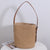 Damen Runde Basttasche mit Lederhenkel Brehn