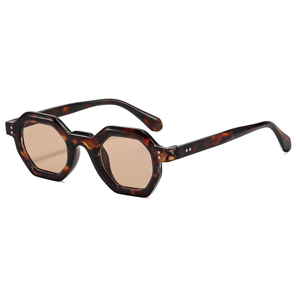 Damen oktagonale Sonnenbrille mit modischem Muster und UV-Schutz Brehn