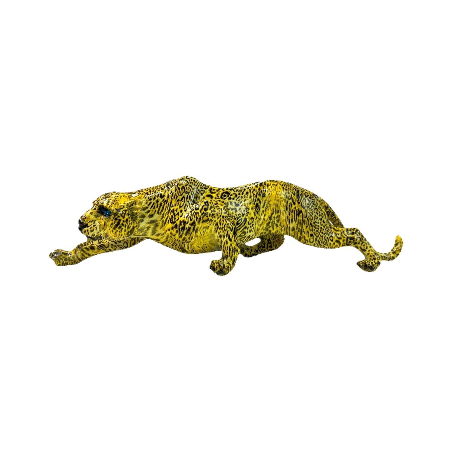 Kunstvolle und bunte Tierfigur in Pantherform Brehn