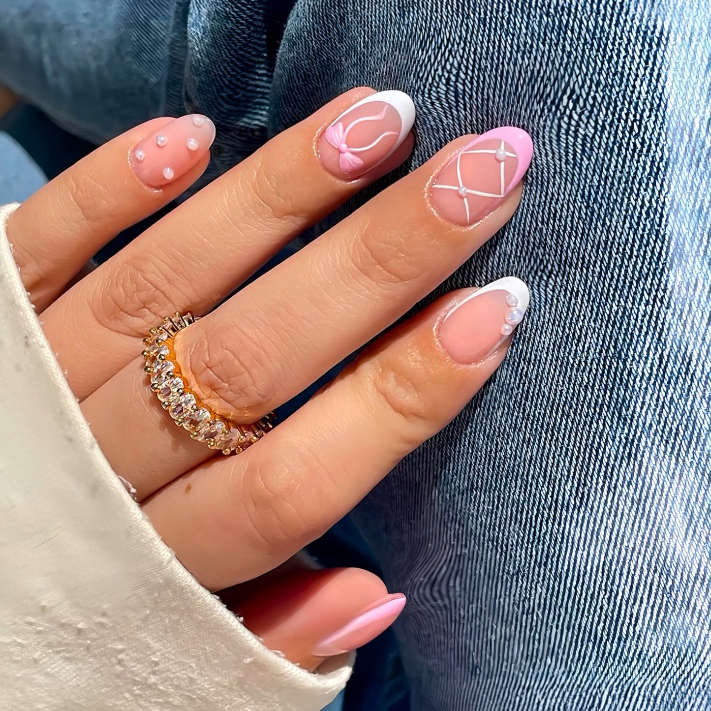 Elegantes Dekoratives Press-On Nagelset Brehn