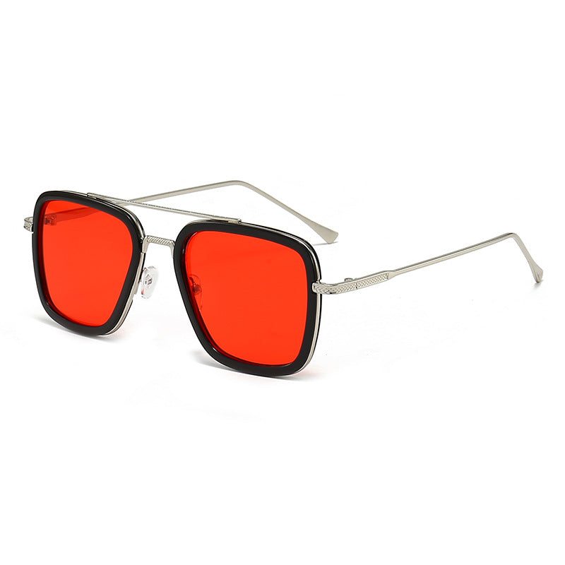 Damen modische quadratische Sonnenbrille mit metallischen Details Brehn