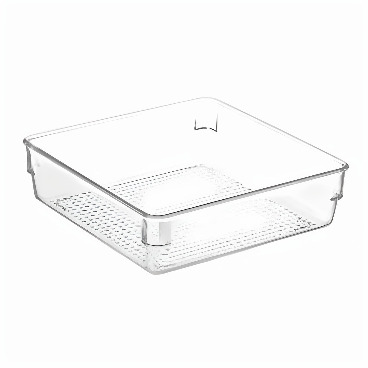 Transparente Kühlschrank-Türablage mit Riffelboden und Clipbefestigung