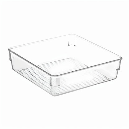 Transparente Kühlschrank-Türablage mit Riffelboden und Clipbefestigung