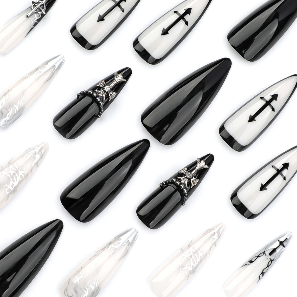 Kunstvolle Stiletto-Nägel mit einzigartigen 3D-Details und eleganten Akzenten Brehn