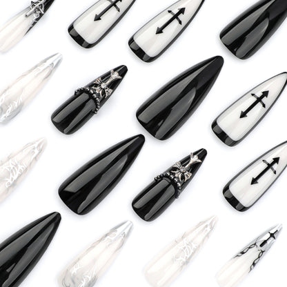Kunstvolle Stiletto-Nägel mit einzigartigen 3D-Details und eleganten Akzenten Brehn