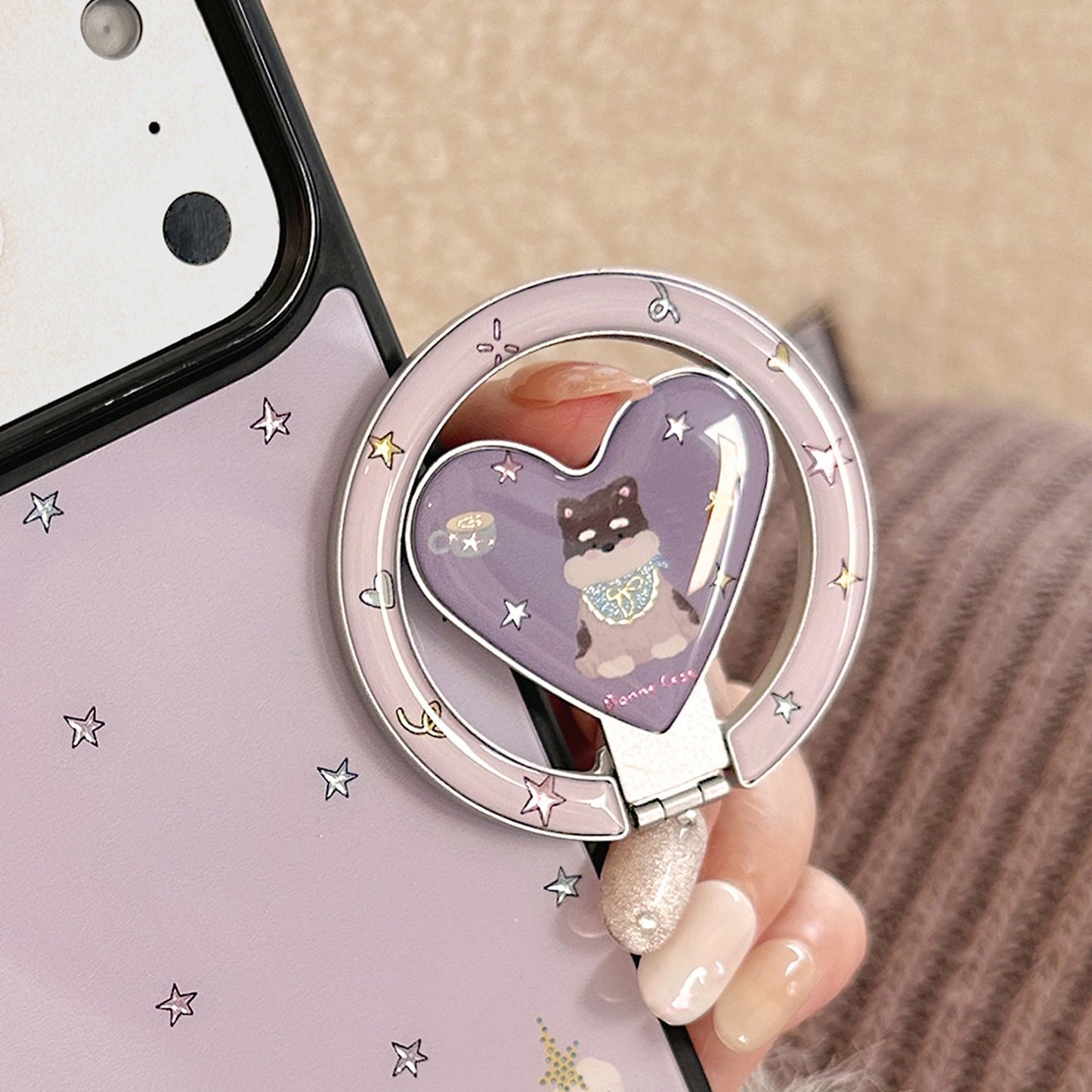 Herzförmiger Smartphone Fingerhalter Brehn