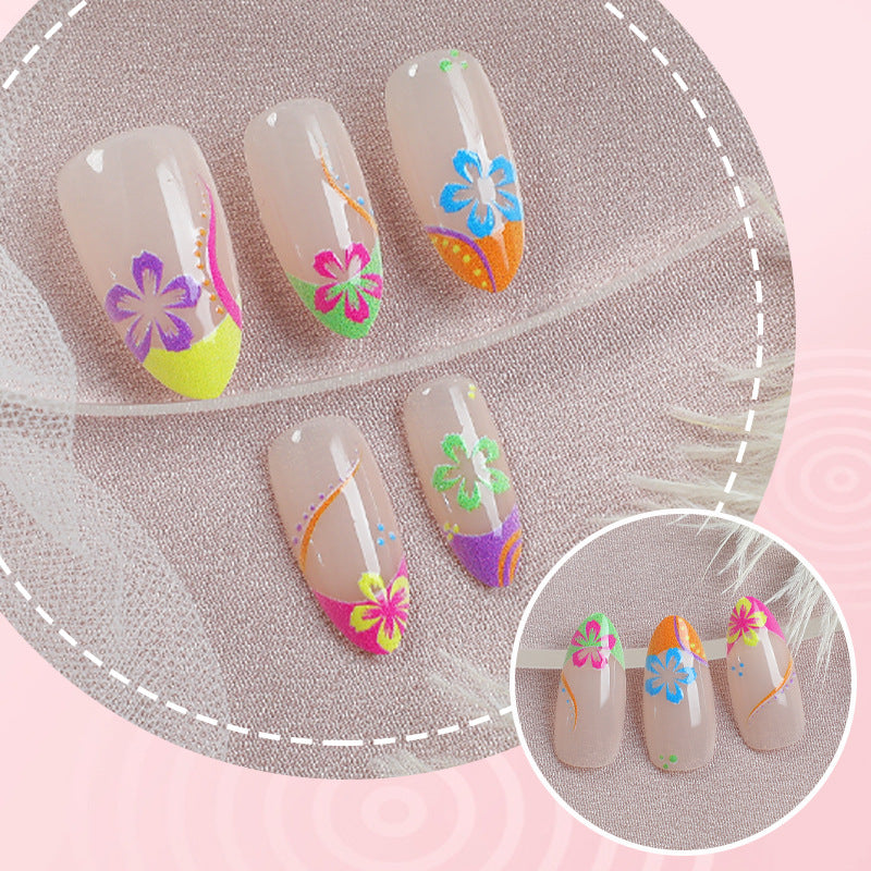 Exotische florale Press-On Nagelkunst Brehn