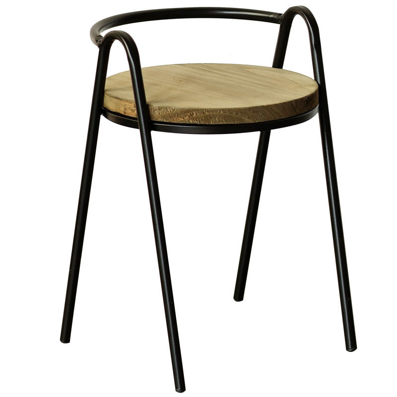 Moderner Hocker mit Holzsitz und Metallgestell Brehn