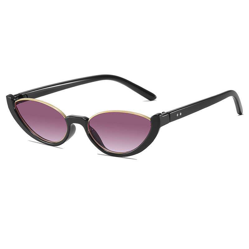 Retro-inspirierte klare Rahmen Cat Eye Sonnenbrille Brehn