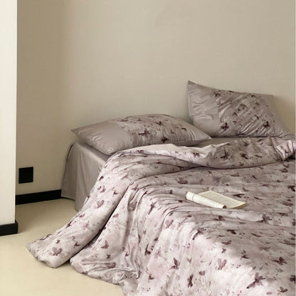 Bettwäsche-Garnitur aus Baumwollsatin mit floralem Vintage-Print
