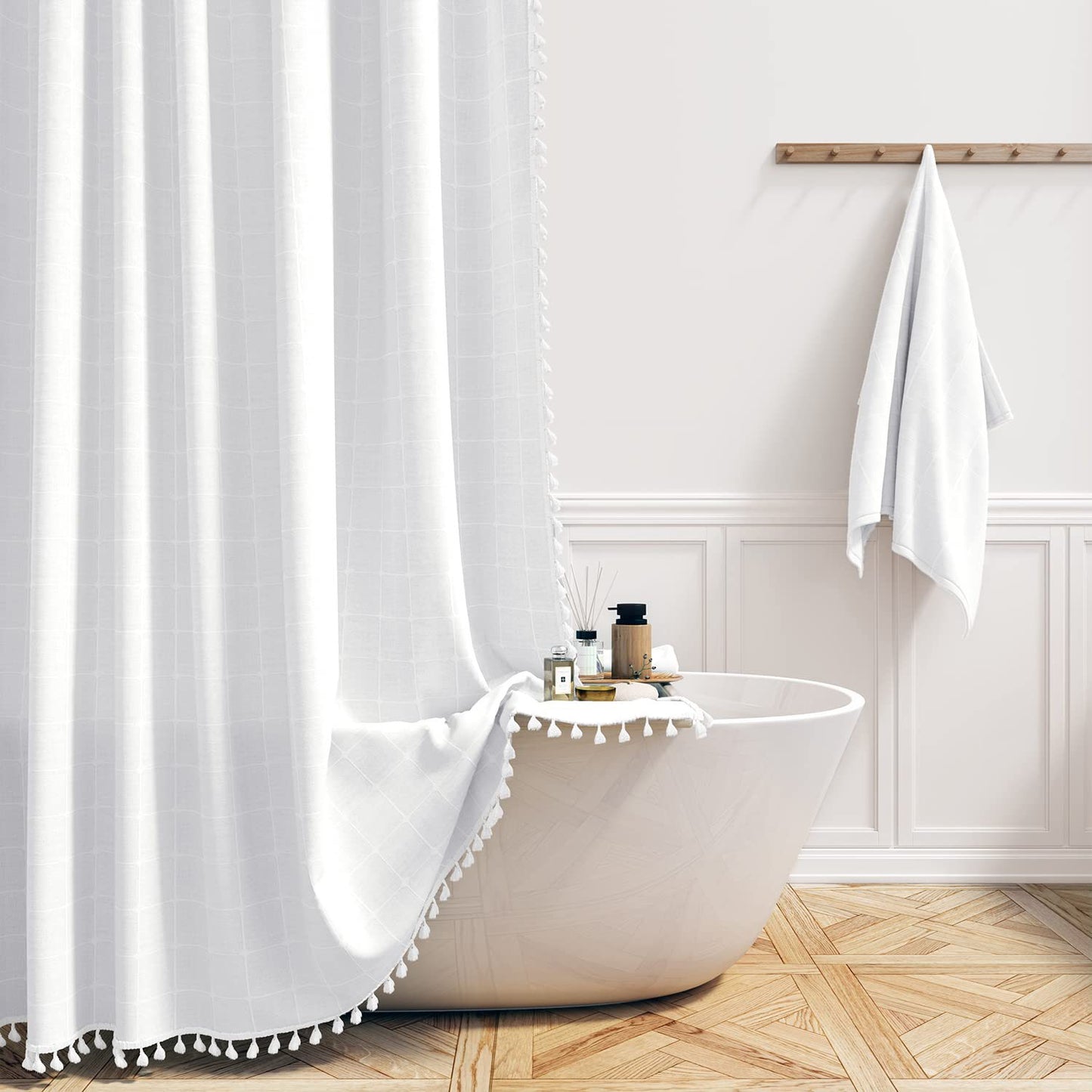 Premium Baumwoll-Badezimmer-Duschvorhang Brehn