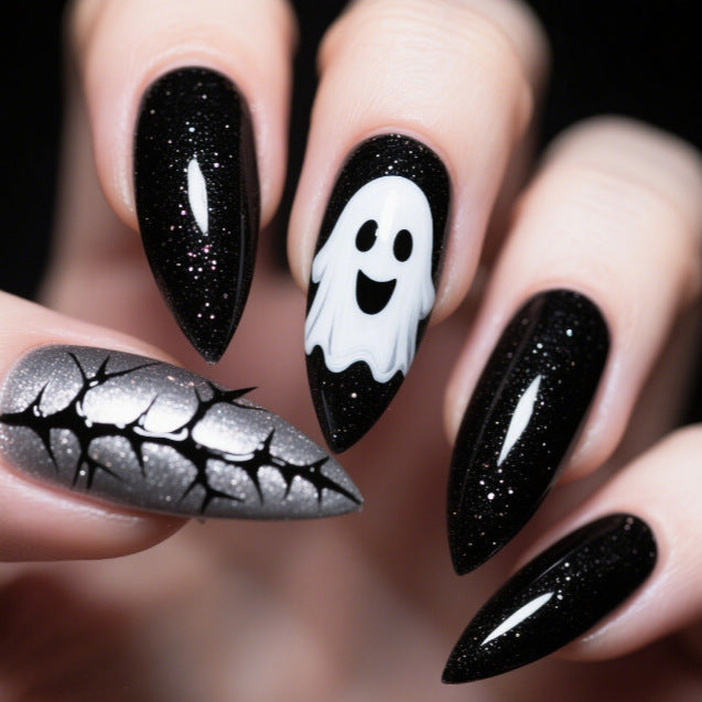 Spooky Ghost-Themen Acryl Nagelkunst Brehn