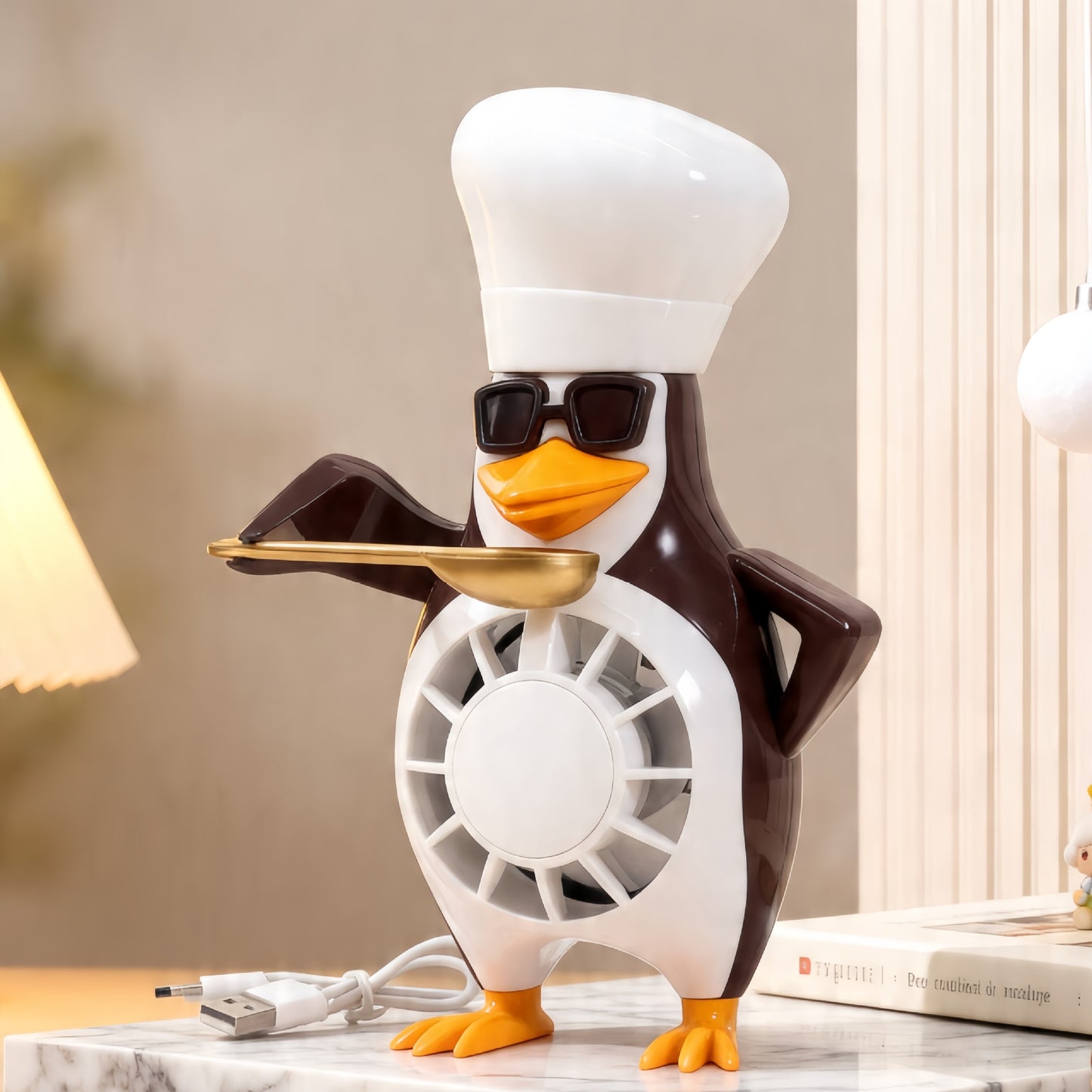 Damen Tischventilator im modernen Pinguin-Design Brehn