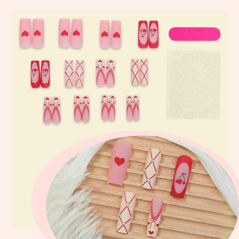 Herz-Themen Press-On Nagelkunst Set Brehn