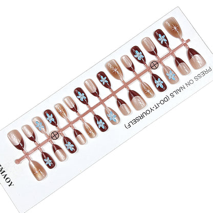 Elegante Floral Press-On Nagelset Brehn