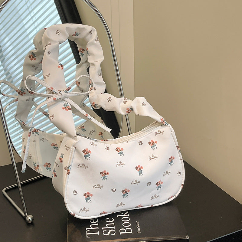 Blumenmuster Schultertasche