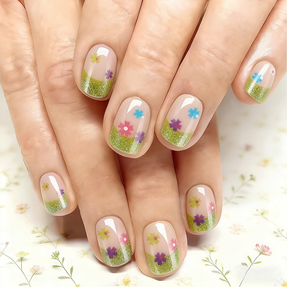 Floral Glitter Tipp Nagelkunst Design Brehn