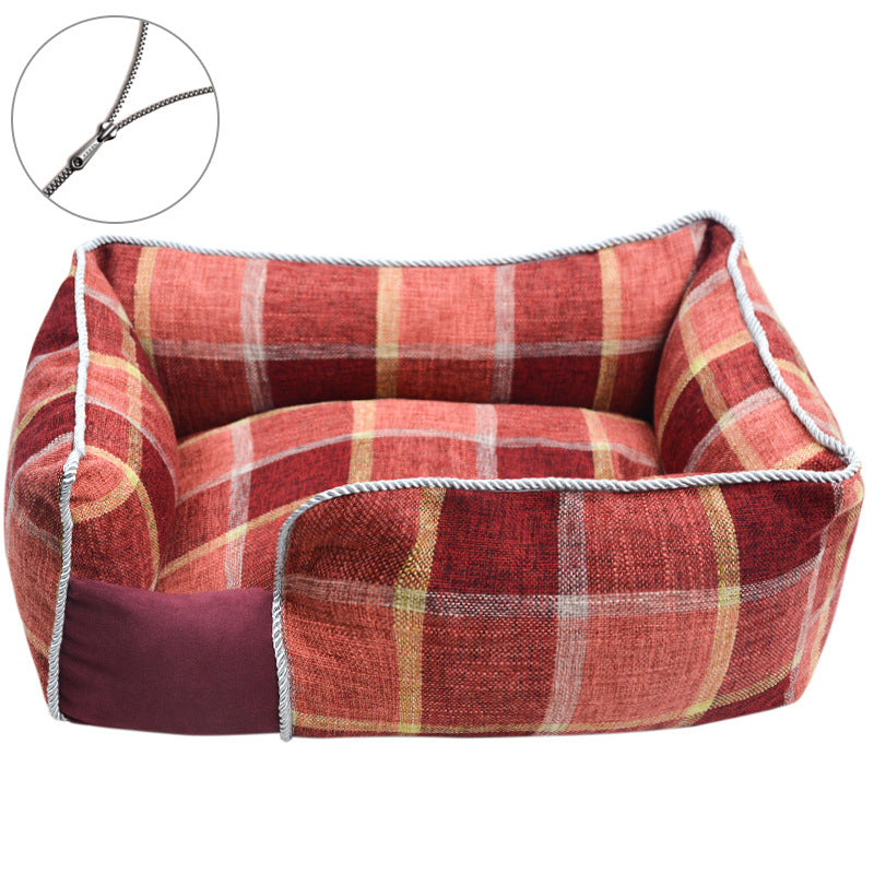 Gemütliches Plaid Hundebett
