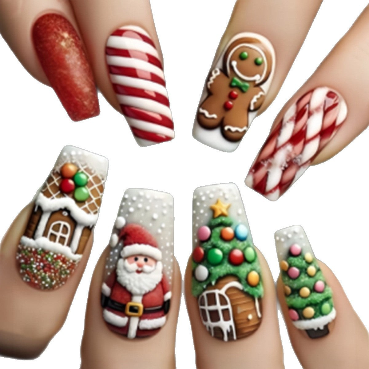 Kreatives Kunstnagelset mit Weihnachtsmotiven Brehn