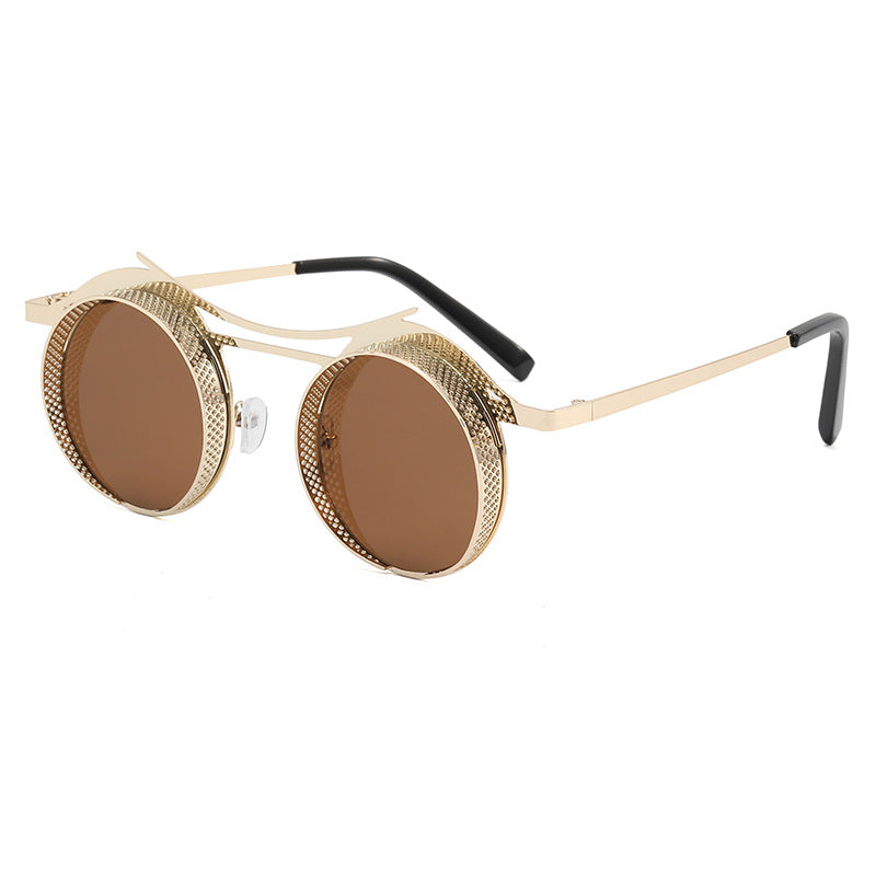 Damen modische runde Sonnenbrille mit extravagantem Design Brehn