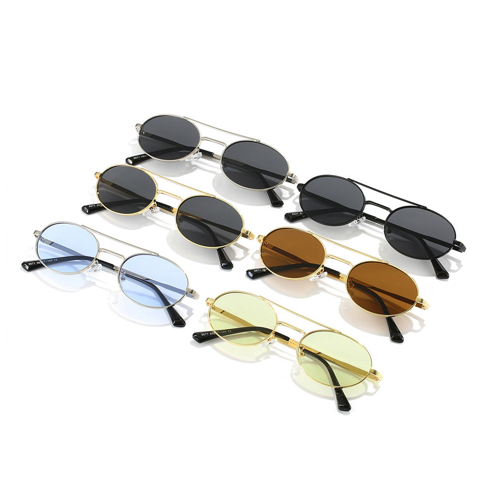 Damen Modische Oval-Sonnenbrille im minimalistischem Design Brehn