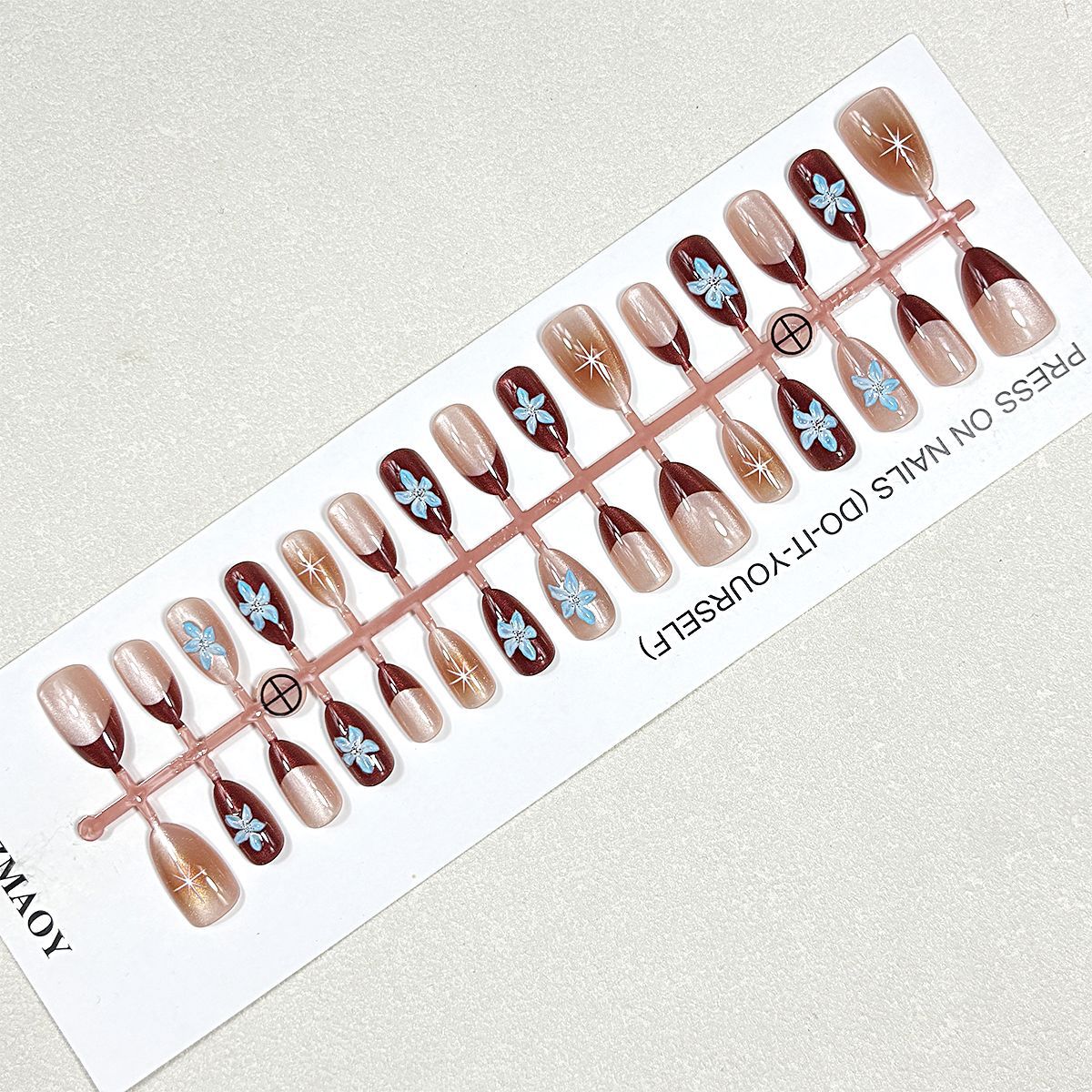 Elegante Floral Press-On Nagelset Brehn