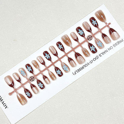 Elegante Floral Press-On Nagelset Brehn