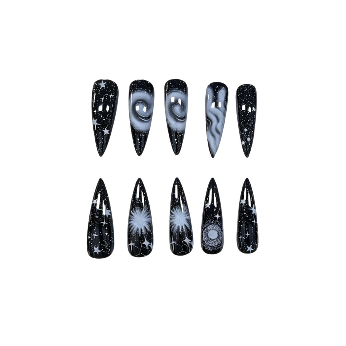 Galaxy-inspiriertes Press-On-Nagelset Brehn