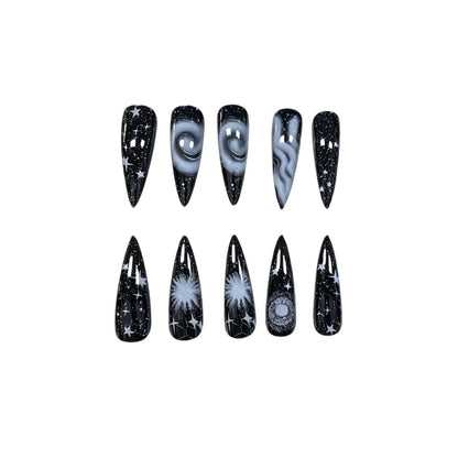 Galaxy-inspiriertes Press-On-Nagelset Brehn